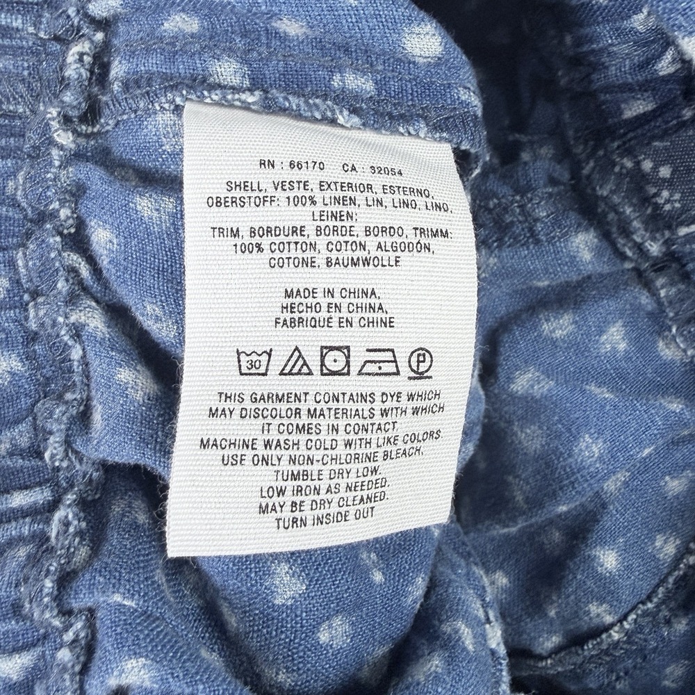 Anthropologie Hei Hei Romper Sz Small Dottie Chambray 100% Linen Cottage Summer - Picture 6 of 8